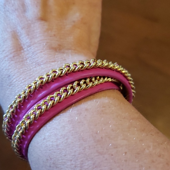 Juicy leather & chain wrap bracelet - Picture 2 of 3